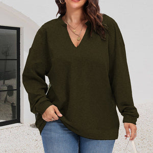 Damen Übergroßer Pullover mit V-Ausschnitt
