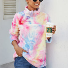 Laden Sie das Bild in den Galerie-Viewer, Plüschjacke mit Regenbogenverlauf