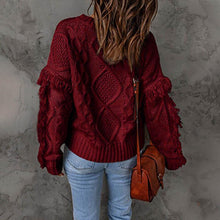 Laden Sie das Bild in den Galerie-Viewer, Pullover Strickpullover mit Rundhalsausschnitt