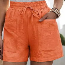 Laden Sie das Bild in den Galerie-Viewer, Sommer Damen lässige lockere Leinenshorts