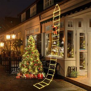 Weihnachtsleiter Dekoration Lichter mit Weihnachtsmann