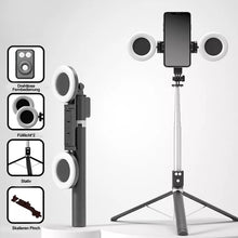 Laden Sie das Bild in den Galerie-Viewer, Selfie-Stick mit LED-Aufhelllicht