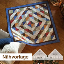 Laden Sie das Bild in den Galerie-Viewer, 90° Quiltlineal mit Doppelstreifen aus Acryl