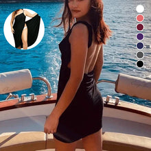 Laden Sie das Bild in den Galerie-Viewer, Einfarbiges Ärmelloses Sexy Strandkleid