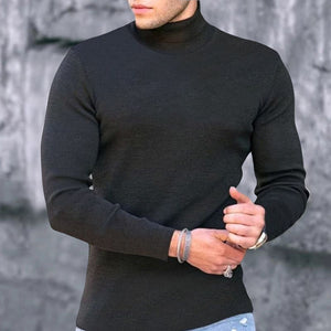 Einfarbiger Pullover mit Rollkragen