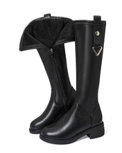 Laden Sie das Bild in den Galerie-Viewer, Reitstiefel Niedrige Langschaft Kniehohe Damen Hohe Stiefel