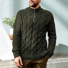 Laden Sie das Bild in den Galerie-Viewer, Einfarbiger Pullover mit Reißverschluss für Herren