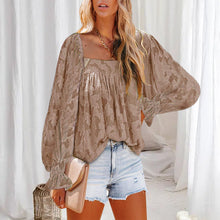 Laden Sie das Bild in den Galerie-Viewer, Langarmshirts für Damen mit quadratischem Ausschnitt