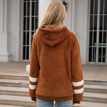 Laden Sie das Bild in den Galerie-Viewer, Lockerer Langärmliger Plüsch-Kapuzenpullover