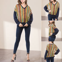 Laden Sie das Bild in den Galerie-Viewer, Blau gestreiftes T-Shirt