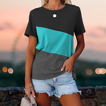Laden Sie das Bild in den Galerie-Viewer, Lockeres lässiges kurzärmeliges T-Shirt mit Rundhalsausschnitt für Damen
