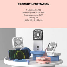 Laden Sie das Bild in den Galerie-Viewer, Tragbarer Mini-Lüfter