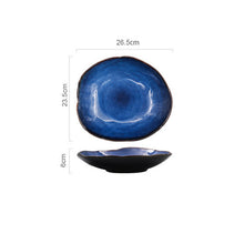 Laden Sie das Bild in den Galerie-Viewer, Ozeanwellen Dunkelblaue Platte