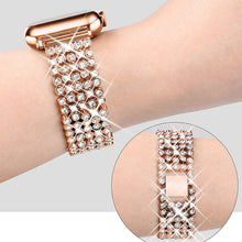Laden Sie das Bild in den Galerie-Viewer, Iwatch Metallarmband mit Strasssteinen