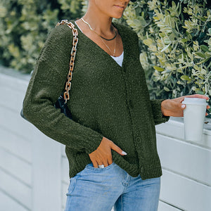 Strickjacke mit V-Ausschnitt