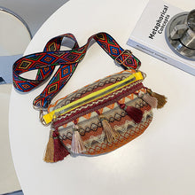 Laden Sie das Bild in den Galerie-Viewer, Farbenfrohe Gewebte Taillen-/Schultertasche