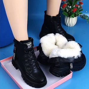 Warme Lederstiefel für Damen