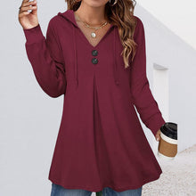 Laden Sie das Bild in den Galerie-Viewer, Damen-Sweatshirt mit Knopfleiste