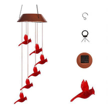 Laden Sie das Bild in den Galerie-Viewer, Solar roter- Vogel Wind Glockenspiel Licht