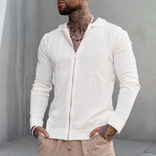 Laden Sie das Bild in den Galerie-Viewer, Lässiger Langärmliger Strickpullover mit Reißverschluss für Herren