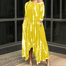 Laden Sie das Bild in den Galerie-Viewer, Unregelmäßiges Kleid mit Batikmuster