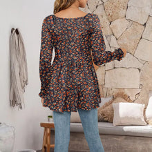 Laden Sie das Bild in den Galerie-Viewer, Bedrucktes T-Shirt mit Puffärmeln