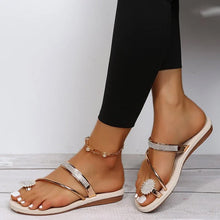 Laden Sie das Bild in den Galerie-Viewer, Sommer glänzende Strass Sandalen