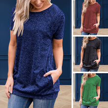 Laden Sie das Bild in den Galerie-Viewer, Lockeres lässiges schweißabsorbierendes T-Shirt für Damen mit Rundhalsausschnitt