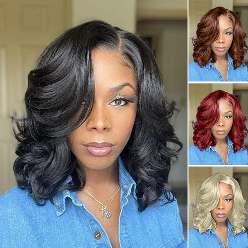 Kurze Mittlere Gewellte Damenperücke