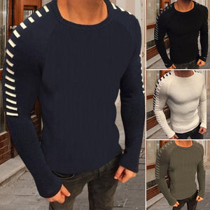 Langärmliger Strickpullover mit Rundhalsausschnitt
