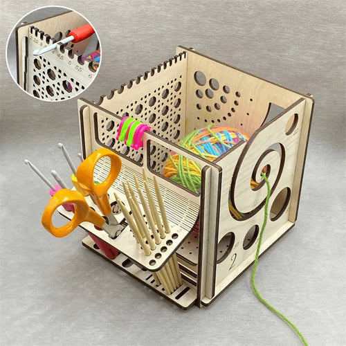 Alles in Einem Garnschüssel aus Holz - Multifunktionales Strickwerkzeug