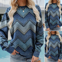 Laden Sie das Bild in den Galerie-Viewer, Damen Pullover mit langen Ärmeln mit Printmuster