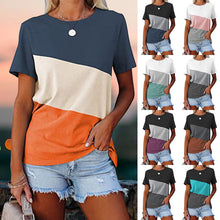 Laden Sie das Bild in den Galerie-Viewer, Lockeres lässiges kurzärmeliges T-Shirt mit Rundhalsausschnitt für Damen