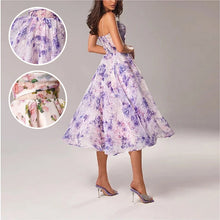 Laden Sie das Bild in den Galerie-Viewer, Elegantes bedrucktes Trägerkleid