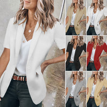 Laden Sie das Bild in den Galerie-Viewer, Lässiger Kurzärmliger Blazer mit Reverskragen