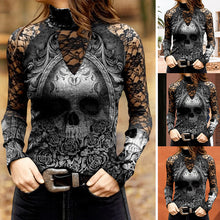 Laden Sie das Bild in den Galerie-Viewer, Bedrucktes T-Shirt mit Totenkopfmuster