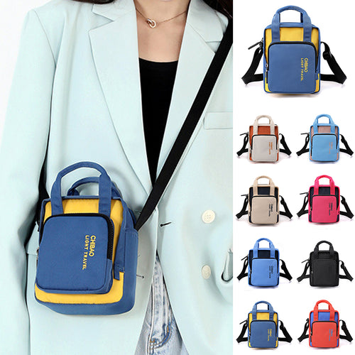 Lässige Umhängetasche Aus Nylon In Kontrastfarbe