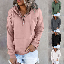 Laden Sie das Bild in den Galerie-Viewer, Langärmliges Lockeres Lässiges Sweatshirt mit Kordelzug