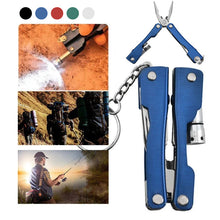 Laden Sie das Bild in den Galerie-Viewer, Mini faltbare Outdoor-Edelstahlzange mit Taschenlampe