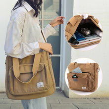 Laden Sie das Bild in den Galerie-Viewer, Einfache einfarbige Damenhandtasche mit großem Fassungsvermögen