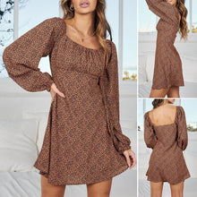 Laden Sie das Bild in den Galerie-Viewer, Langarmkleid mit Leopardenmuster