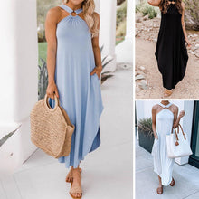 Laden Sie das Bild in den Galerie-Viewer, Damen langes Kleid mit Neckholder