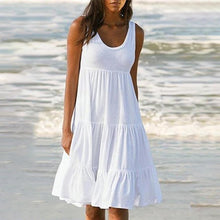 Laden Sie das Bild in den Galerie-Viewer, Ärmelloses Strandkleid Mit Rundhalsausschnitt