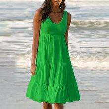 Laden Sie das Bild in den Galerie-Viewer, Ärmelloses Strandkleid Mit Rundhalsausschnitt