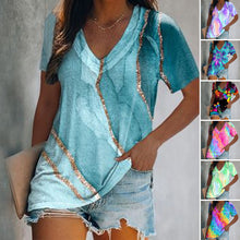 Laden Sie das Bild in den Galerie-Viewer, Bedrucktes Kurzarm-T-Shirt Für Damen