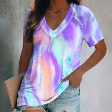 Laden Sie das Bild in den Galerie-Viewer, Bedrucktes Kurzarm-T-Shirt Für Damen