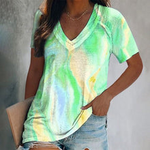 Laden Sie das Bild in den Galerie-Viewer, Bedrucktes Kurzarm-T-Shirt Für Damen