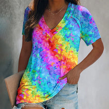 Laden Sie das Bild in den Galerie-Viewer, Bedrucktes Kurzarm-T-Shirt Für Damen