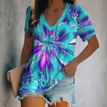 Laden Sie das Bild in den Galerie-Viewer, Bedrucktes Kurzarm-T-Shirt Für Damen