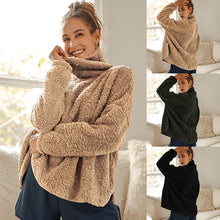 Laden Sie das Bild in den Galerie-Viewer, Lässiger Rollkragenpullover aus Plüsch